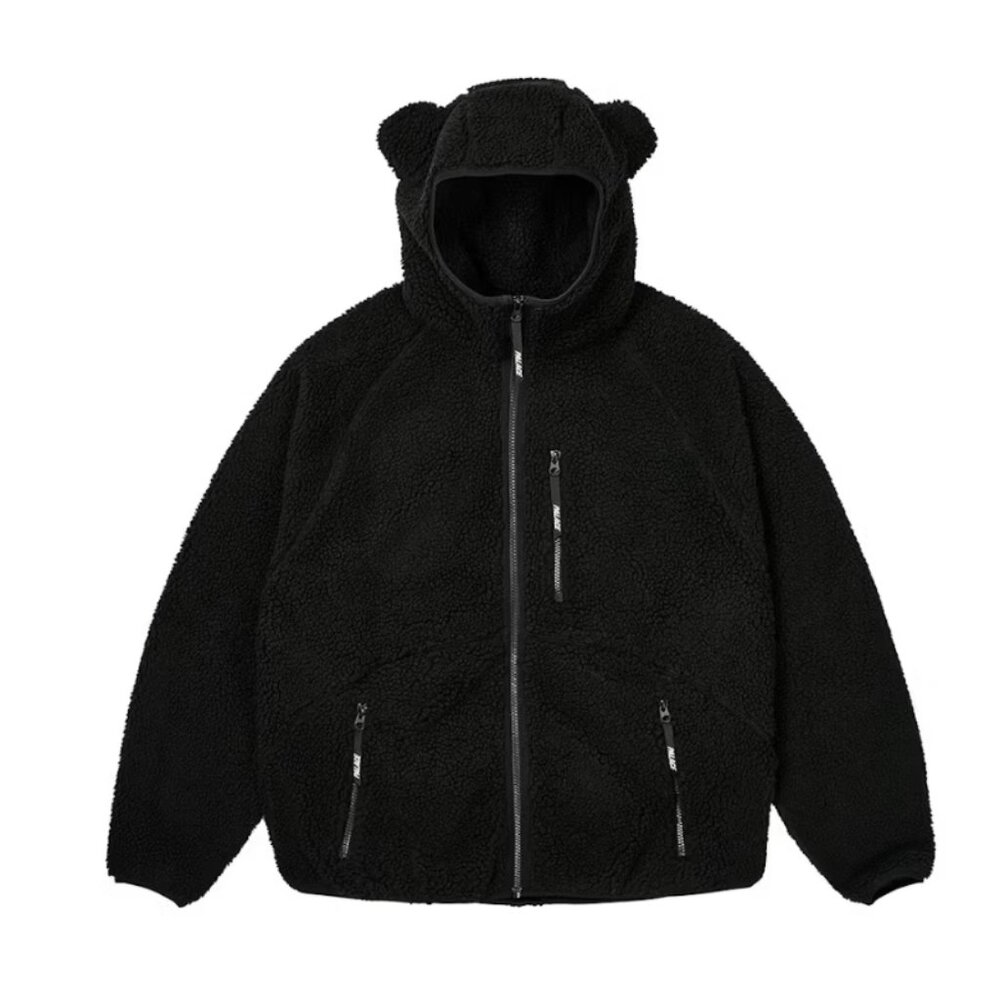 Palace Teddy Fleece Jacket (Black, size M)